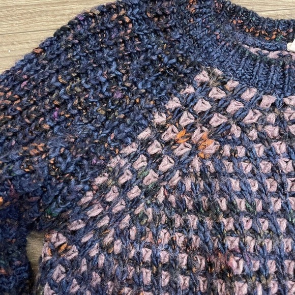 Anthropologie Moth Italy Wool Blend Melange Knit Cropped Pullover Sweater - Picture 11 of 13